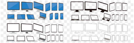 set of pc laptop smartphone tablet vector illustrationのイラスト素材