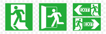emergency exit sign icon vectorのイラスト素材