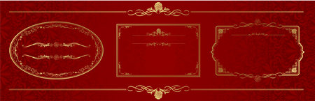 Set of vintage frame illustrationのイラスト素材