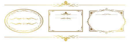 Set of vintage frame illustrationのイラスト素材