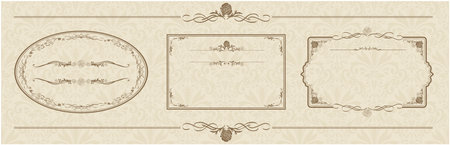 Set of vintage frame illustrationのイラスト素材