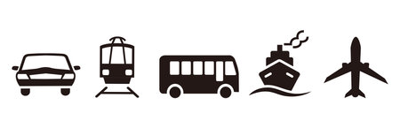Set of  transport icons Vectorのイラスト素材