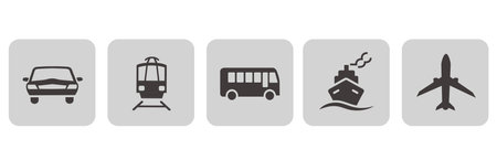 Set of  transport icons Vectorのイラスト素材