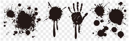 blood splatter splash drop paintのイラスト素材