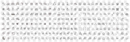 business contacts icons set vectorのイラスト素材