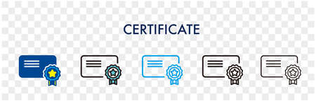 rectangular certificate icon in different style vector illustrationのイラスト素材