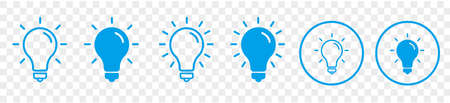 Idea light Bulb icon set collection symbol vectorのイラスト素材