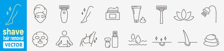Set of beauty and spa icons. Vector illustration, EPS 10.のイラスト素材
