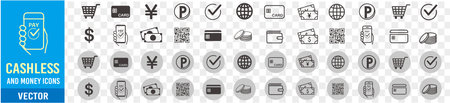 Set of black and white business and finance icons. Vector illustration.のイラスト素材
