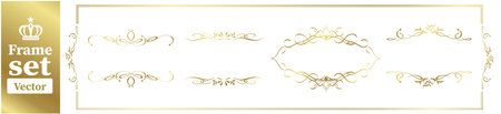 Vector set of golden calligraphic design elements. Can be used for invitation, congratulationのイラスト素材