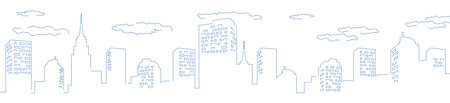 Cityscape. Set of skyscrapers and buildings. Vector illustrationのイラスト素材