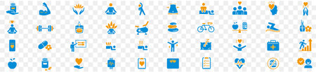wellness, wellbeing, healthcare, healthy, mental health, spa, medical. Editable stroke icon set illustration collection Vectorのイラスト素材