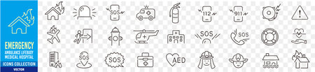 Emergency icon set.のイラスト素材