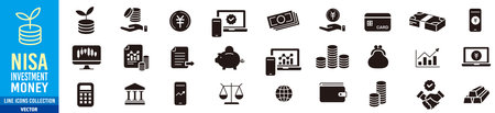 Money icon set. Flat illustration of money icon set for web designのイラスト素材
