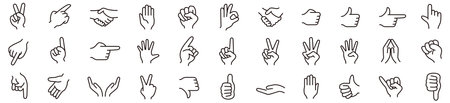 Â hand sign set collection Vectorのイラスト素材