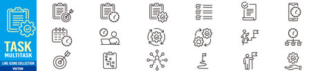 Task icon set. workflow multitasking editable stroke icons collection. Vector illustrationのイラスト素材