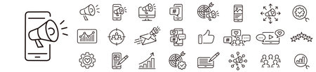 Marketing icons set. Outline set of marketing icons for web designのイラスト素材