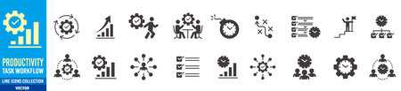 Business process icons set. Vector illustration in flat design. EPS 10のイラスト素材