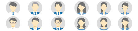 Businessman icon set in flat design. Vector illustration. Businessman icon setのイラスト素材