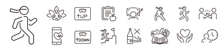 Set of line icons on the theme of health and medicine. Vector illustrationのイラスト素材