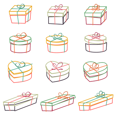 Gift box icon setのイラスト素材