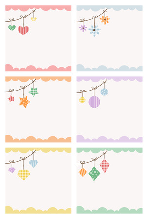 Background set, hanging ornamentのイラスト素材