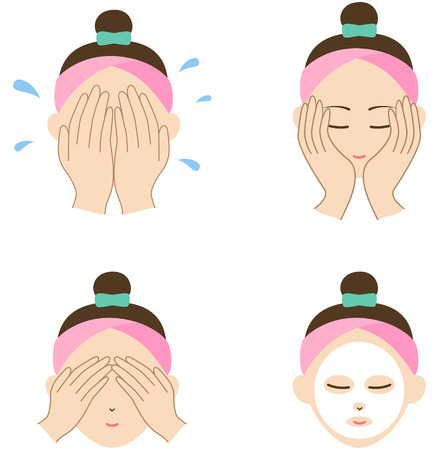 Women skin care setのイラスト素材