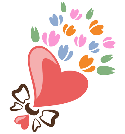 Tulip bouquet, vector illustration.のイラスト素材