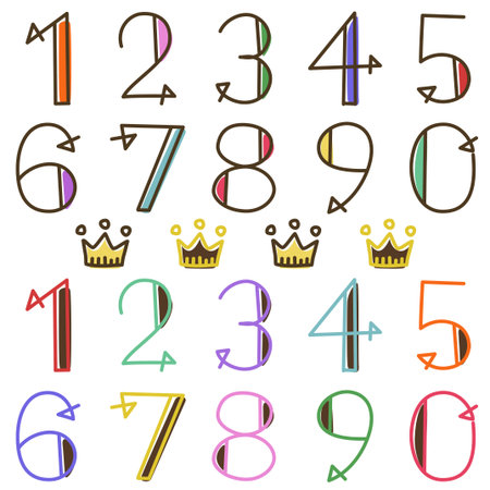 Handwritten number setのイラスト素材