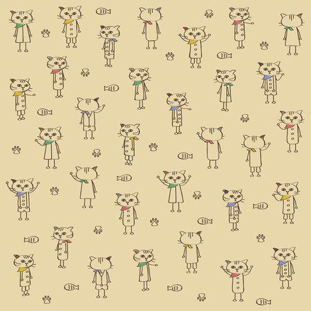 Bandana cat illustration setのイラスト素材
