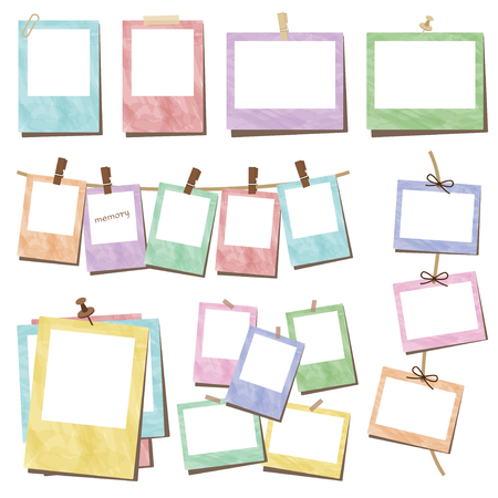 Watercolor style photo frame setのイラスト素材