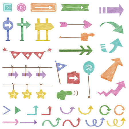 Watercolor style arrowsのイラスト素材