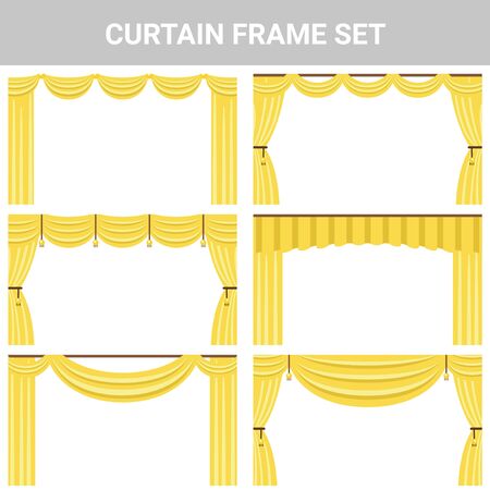 Decorative material curtain frame setのイラスト素材