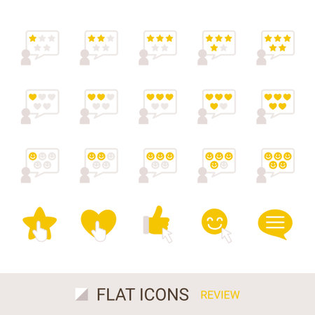 EC Site Icon Classic Content Review Flat Iconのイラスト素材