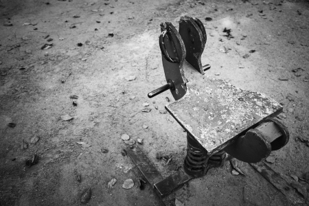 spring rider at the playgroundの写真素材