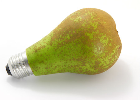 The pear and lamp elementの写真素材