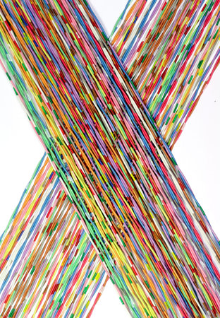 Multi-coloured telephone or telecommunication cable