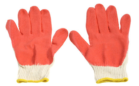 The protective glove on white background