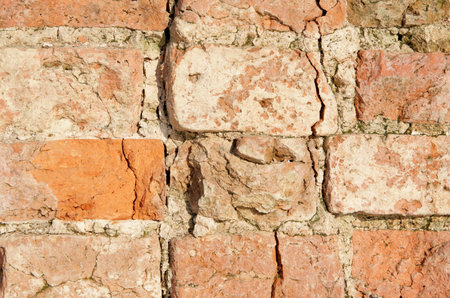 Very old red brick wall
