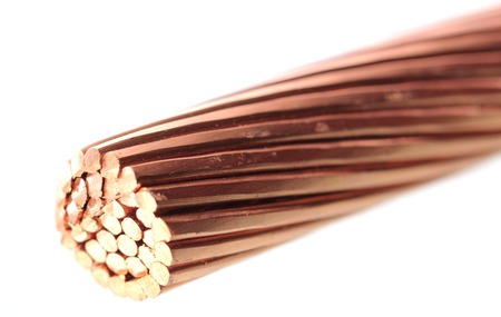The cleared copper electric power cableの写真素材