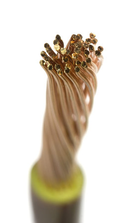 The cleared copper electric power cableの写真素材
