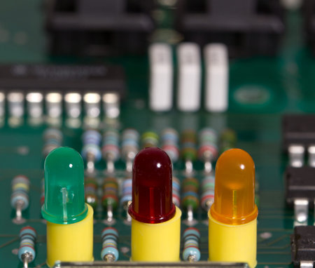 The printed circuit-board with leds