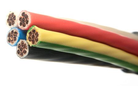 The cleared electric power cable with three lines