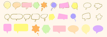 speech balloon pack vector illustrationのイラスト素材