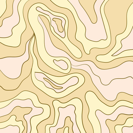 pattern with abstract waves in beige and brown colorsのイラスト素材
