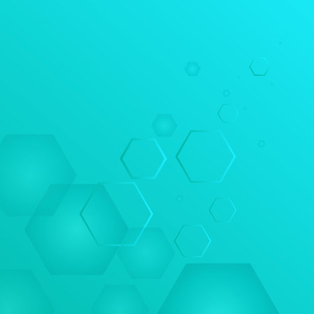 Abstract background with hexagons. Vector illustration for your design. Green color.のイラスト素材
