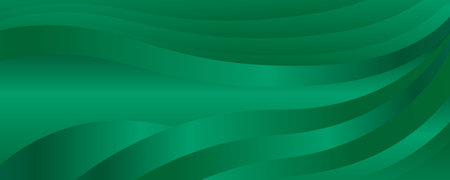 Green abstract background with curved lines. Vector illustration for your design.のイラスト素材