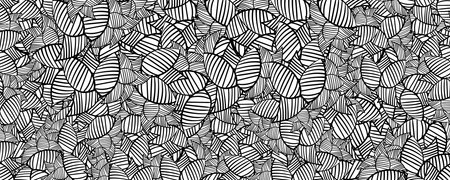 Seamless pattern with hearts. Black and white vector illustration.