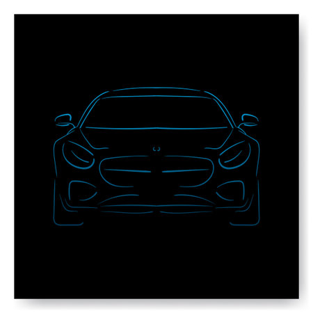 Car icon, vector illustration. Car silhouette on a black background.のイラスト素材
