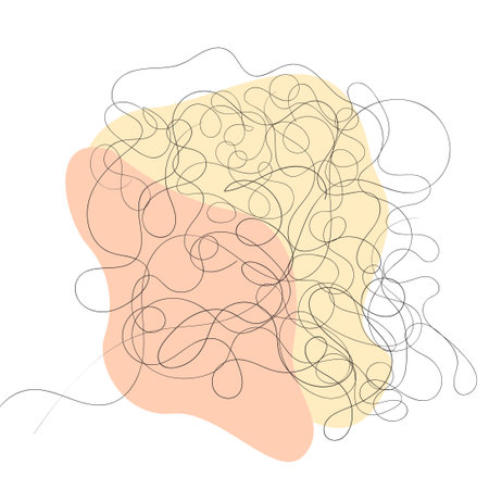 Continuous line drawing. Abstract minimalistic background. boho Vector illustration.のイラスト素材